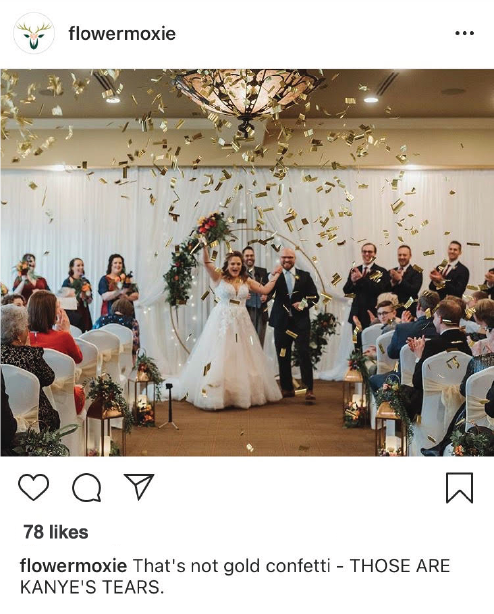 Instagram image of a wedding
