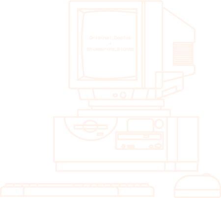 white illustration of an old desktop computer